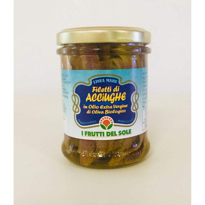 Organic Anchovies Fillets in Extra Virgin Olive Oil 200g