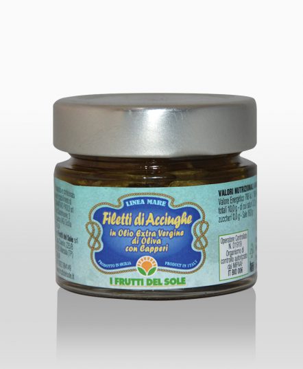 Organic Anchovies Fillets in Extra Virgin Olive Oil with Capers 100g