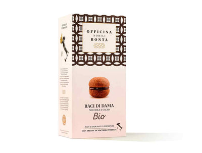 Organic Baci Di Dama Biscuit With Hazelnut And Cocoa 180g - Officina Nobili Bonta -
