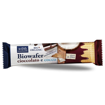 Organic Wafer with Chocolate and Coconut 40g - Sottolestelle -