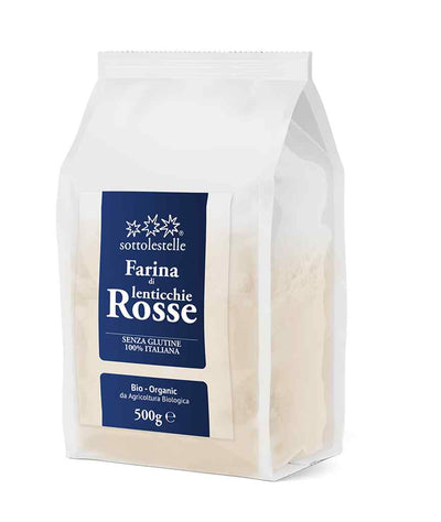 Organic Italian Red Lentils Flour  500g - Sottolestelle -