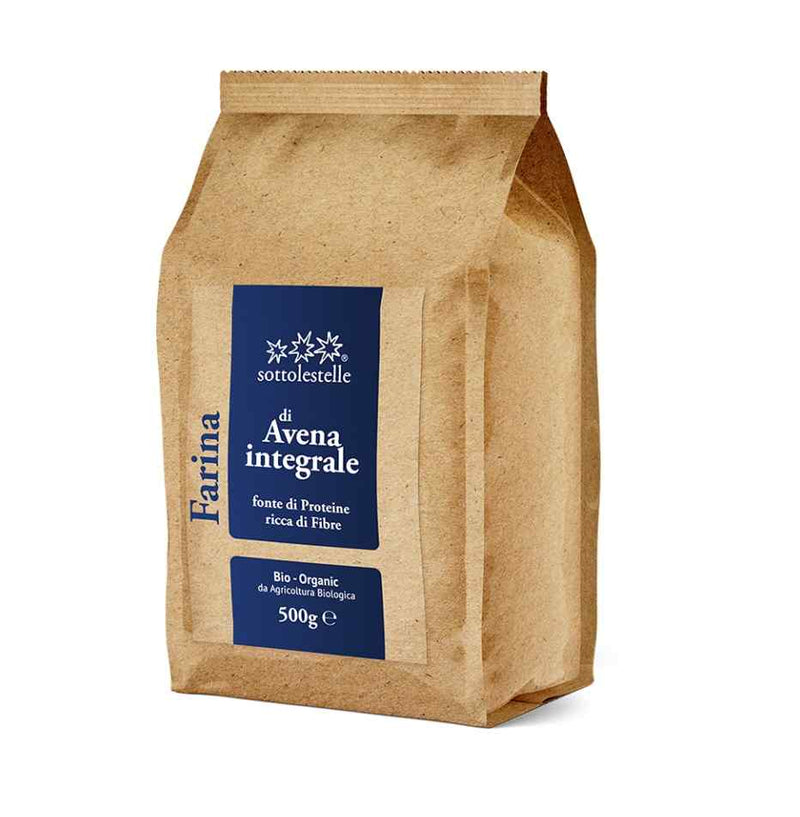 Organic Wholemeal Oat Flour 500g - Sottolestelle -