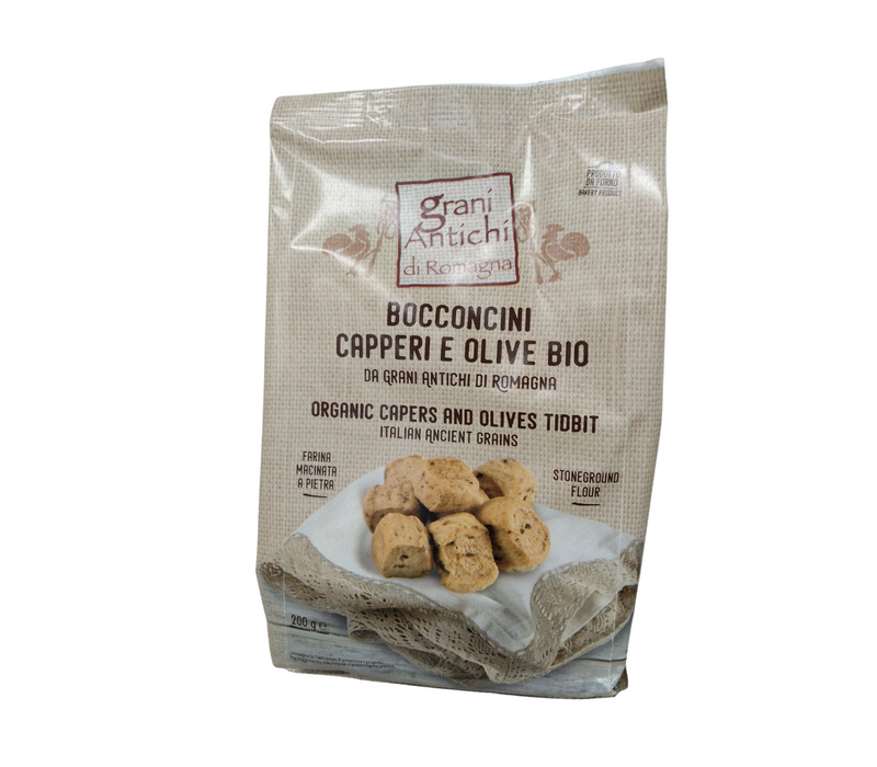 Organic Romagna Ancient Grains Tidbits with Capers And OlivesÃƒÆ’Ã¢â‚¬Å¡Ãƒâ€šÃ‚Â 200g