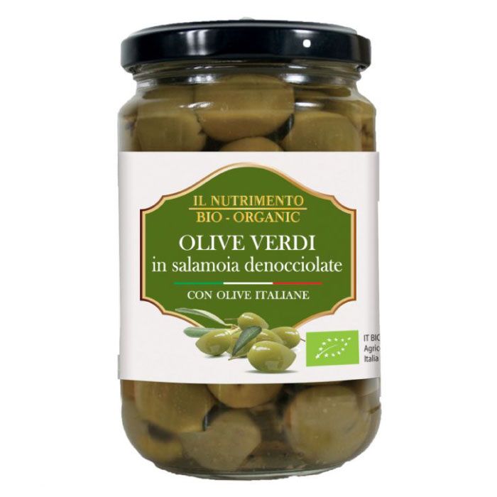 Organic Pitted green Olives In Oil 280g