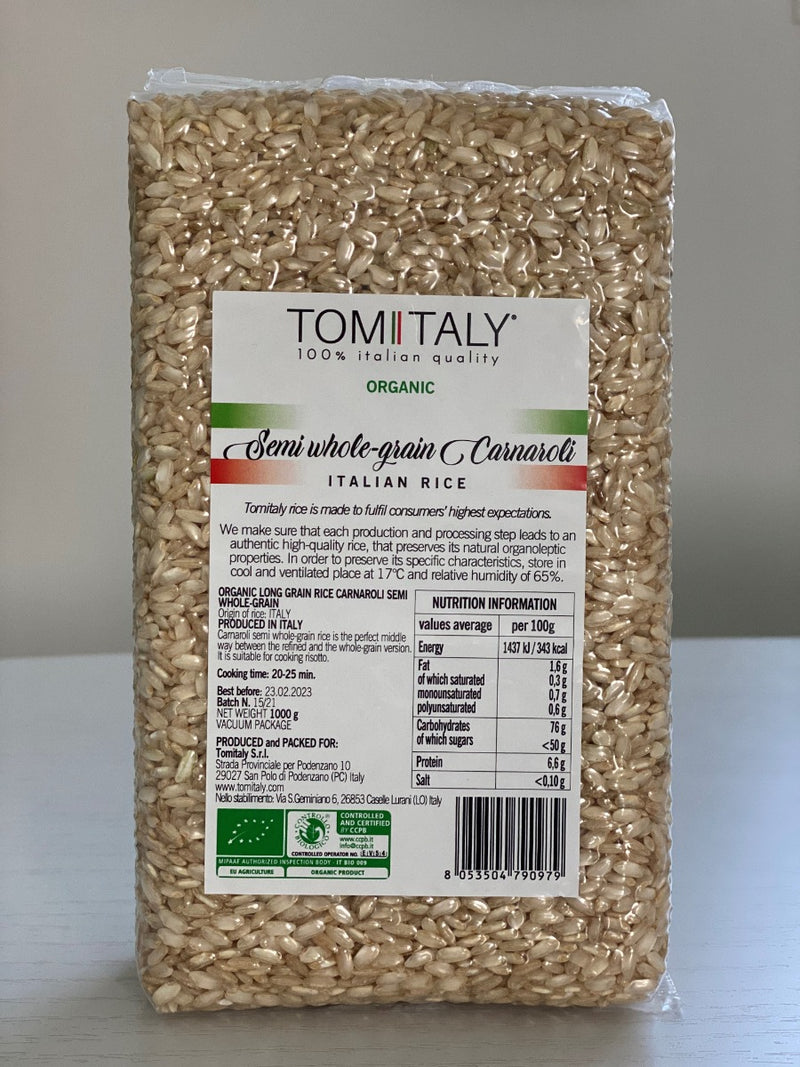 Organic Semi Wholegrain Carnaroli Italian Rice