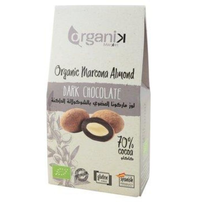 Organic Chocolate Coated Almond  70% Cocoa 30g