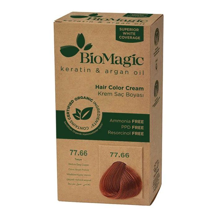 Organic Hair Color Cream 77/66 Medium Deep Copper 60ml