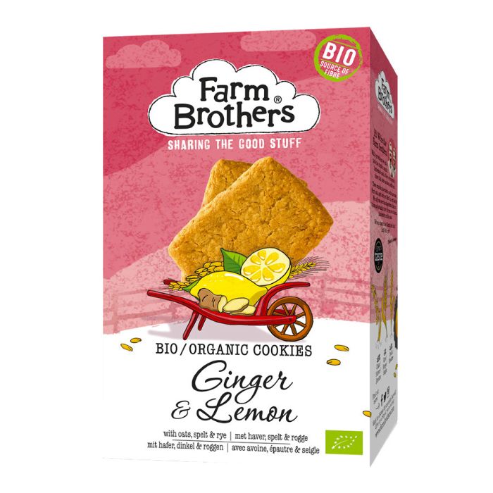 FARM BROS ORG. COOKIESGINGER LEMON 150G