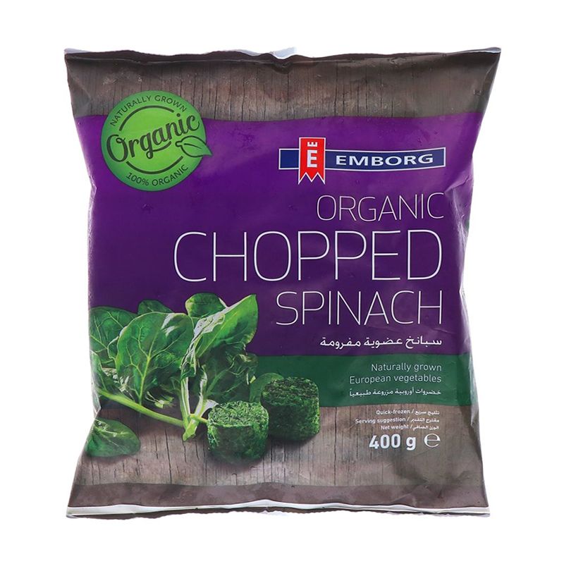Organic chopped spinach  400g