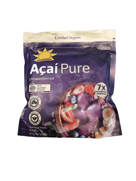 Organic Acai Pure unsweetend 4X100g