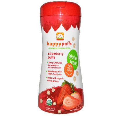 Organic Happy Baby Puffs, Strawberry & beet 60g